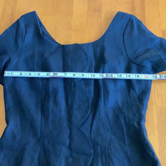 Vintage Santa Fe Short Sleeve Linen Dress Black - Picture 7 of 11